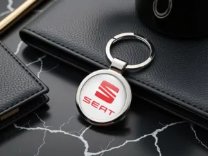 Seat Portachiavi Immagine Foto Stile Metallico 
